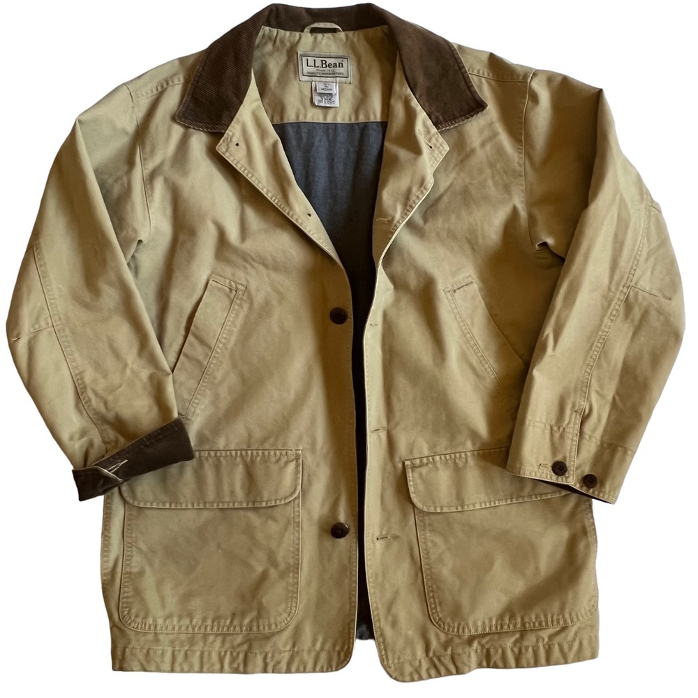 SOLD L. L. Bean Mens Original Field Canvas Barn Jacket Flannel Lining M - Picture 2 of 12